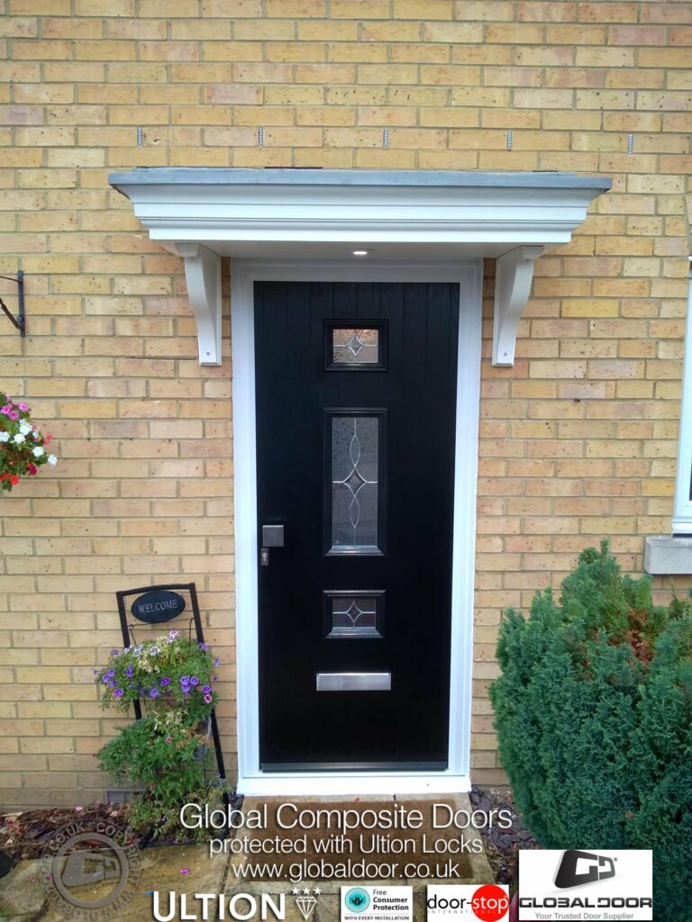 Traditional-style composite door created with the Global Door designer for lasting performance and low maintenance.