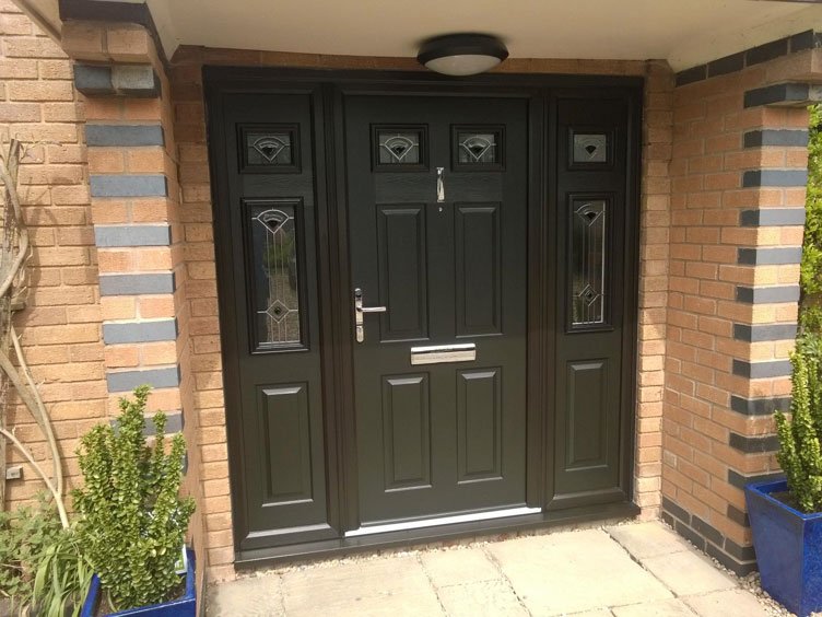 Composite door with modern hardware, glazing, and frame detail, highlighting key features buyers should check before purchase.