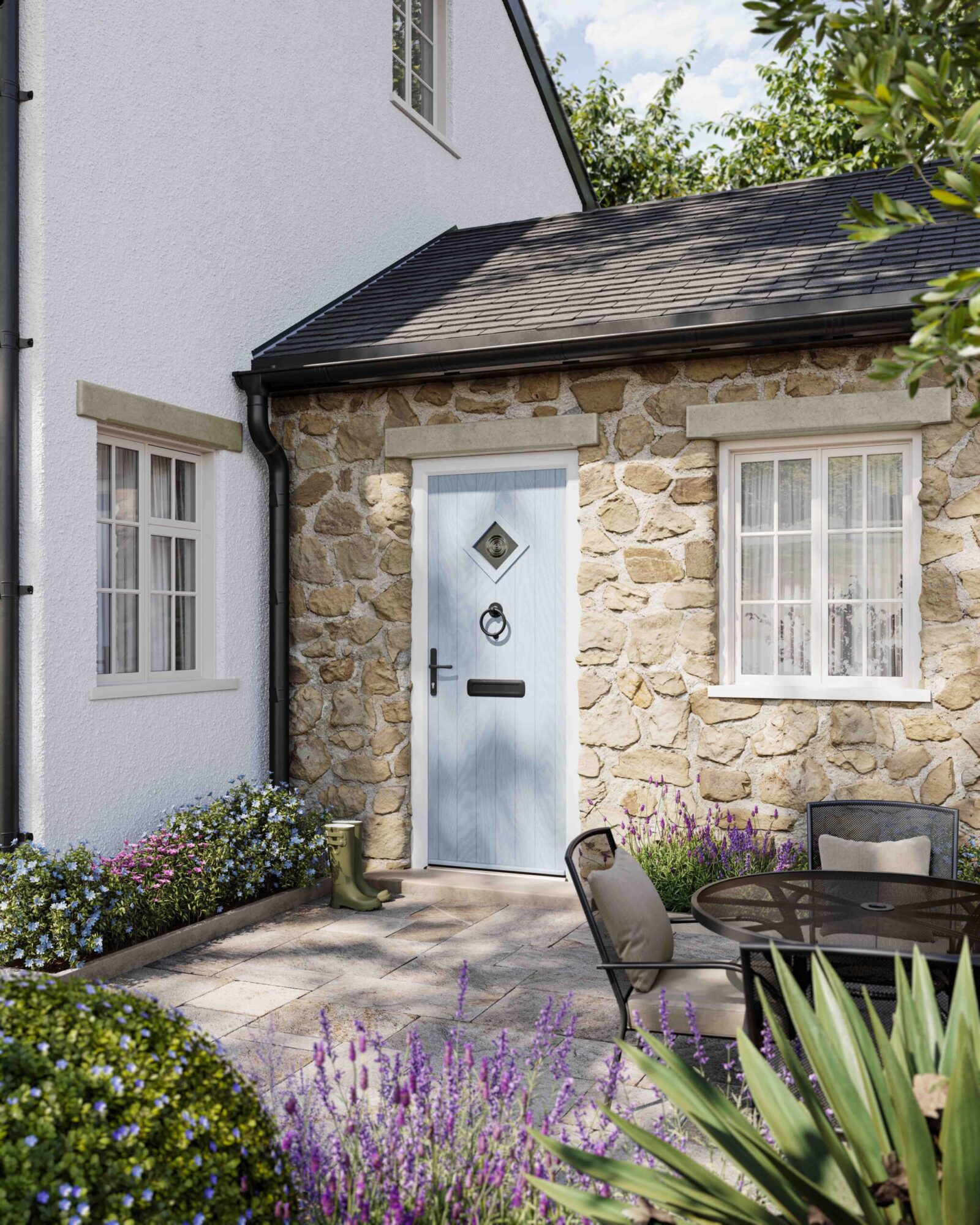 Cottage style composite doors deliver long-lasting charm, modern insulation, and classic country character — without the upkeep of real timber